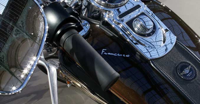 Pope Francis' 2013 Harley-Davidson Super Dyna Glide was bought by a private seller for about $327,000 at an auction in Paris.