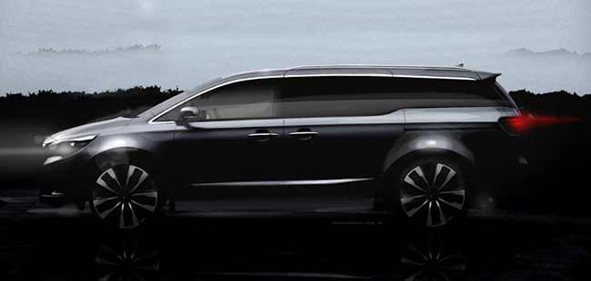 Kia has released a new image for the upcoming Sedona/Carnival set to be introduced next week in New York.This is the second teaser image from Kia and we finally get to see the profile of the car which gets an almost flat roof line.