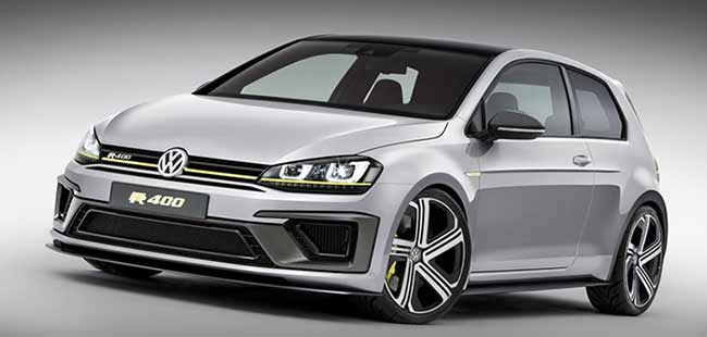 Volkswagen revealed the sketch of the Golf R400 ahead of its official unveiling at the Beijing Motor Show and now we can see the car in the flesh. The concept is based on the Golf VII R