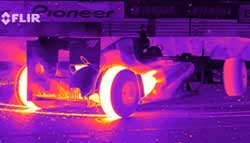 Watch: Red Bull Formula One Car Doing Burnouts as Seen Through an Infrared Camera