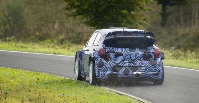 Hyundai has begun testing their new i20 WRC car. Though the rally car is based on the 2015 i20, it is longer, wider and lower than its predecessor. That said, it also gets new stuff, including the engine and the transmission.