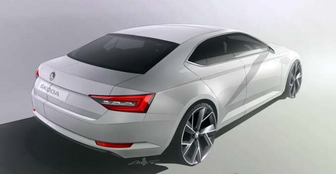 New Sketch Of The Skoda Superb Reveals Rear Design