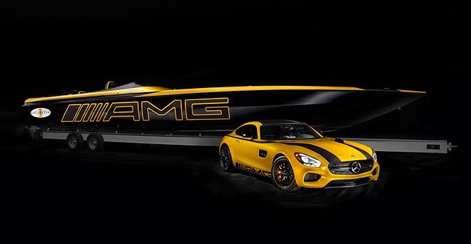 Cigarette Racing and Mercedes-AMG have officially unveiled the Cigarette Racing 50 Marauder GT S concept at the Miami International Boat Show. We have already seen the sketches of these but now what you see is the real deal.