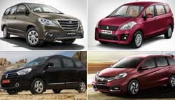 Toyota Innova vs Renault Lodgy vs Maruti Suzuki Ertiga vs Honda Mobilio: Specifications Comparison