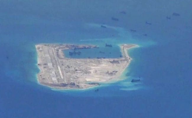 Images Show Chinese Airstrip on Man-Made Spratly Island Nearly Finished