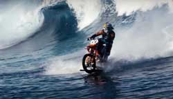 Stunt Man Takes to Surfing With a Dirt Bike