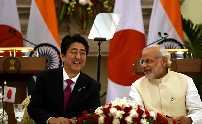 Image result for modi and japan pm india visit