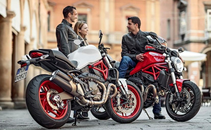 Ducati Monster 821 riders with helmets