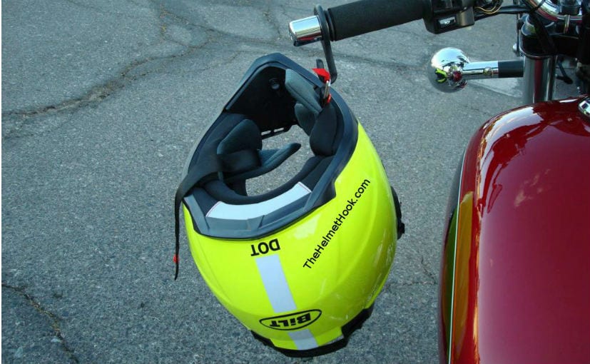 Helmet on a motorcycle