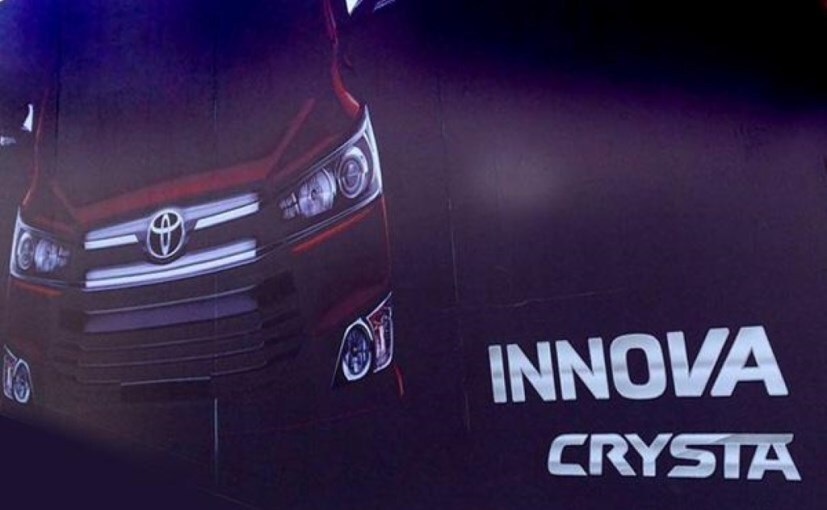 Toyota India will be showcasing the model at the 2016 Auto Expo next week and a new image suggests that the new generation version will likely be called Innova Crysta upon launch.
