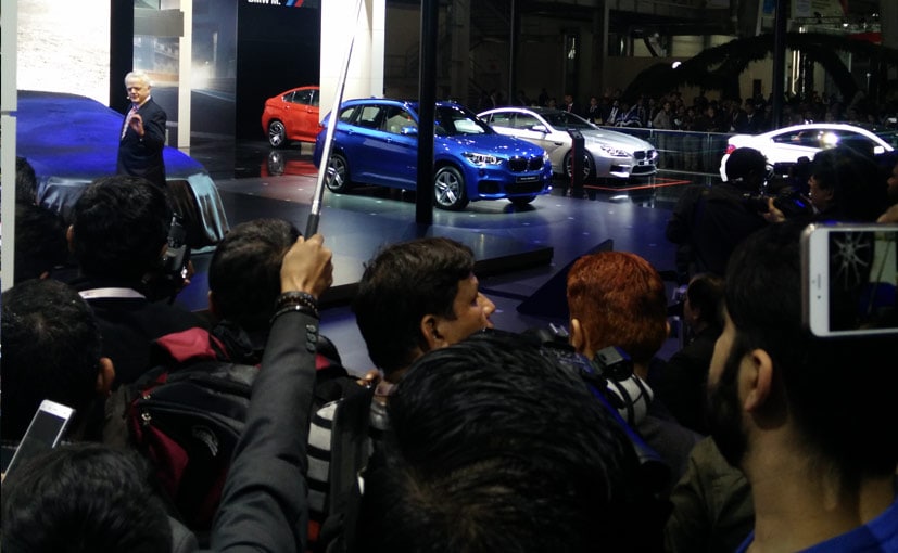 Crowded BMW Pavilion at Auto Expo 2016
