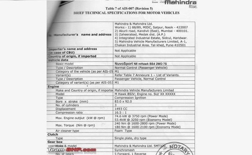 NuvoSport Spec Sheet