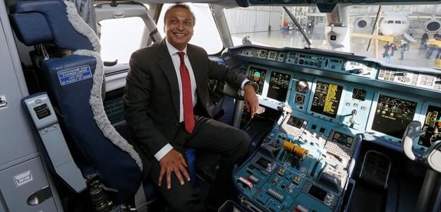 Anil Ambani in the cockpit of An-170 aircraft during a visit to Antonov aircraft plant in Ukraine. (Reuters)