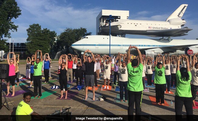 Houston Celebrates Yoga Event At NASA Space Center