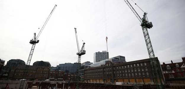 A general view shows a construction site in London. Image: Reuters