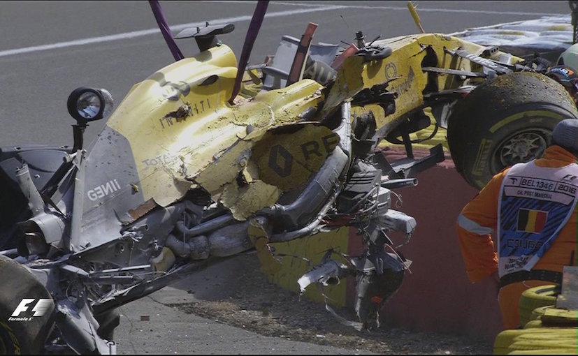 Kevin Magnussen Crash Belgian GP 2016