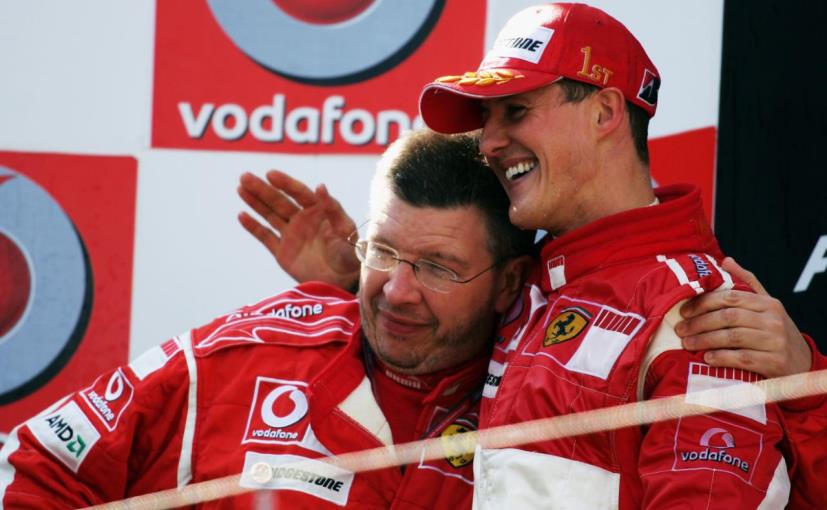 Ross Brawn Michael Schumacher Ferrari F1