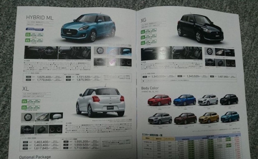 2017 maruti suzuki swift brochure leaked