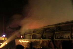 Bus carrying pilgrims catches fire in UP, at least 25 feared dead