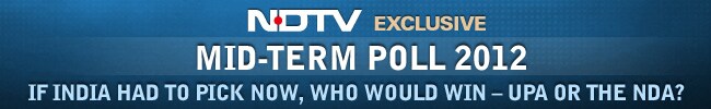 The NDTV Mid-Term Poll 2012: If India had to pick now, who would win - UPA or the NDA? The NDTV Mid-Term Poll 2012: If India had to pick now, who would win - UPA or the NDA?