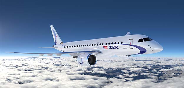 Start-up airline Air Costa places orders for 50 Embraer jets worth $2.94 billion Start-up airline Air Costa places orders for 50 Embraer jets worth $2.94 billion