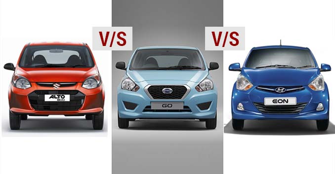 Datsun Go vs Maruti Alto 800 vs Hyundai Eon - A quick comparison