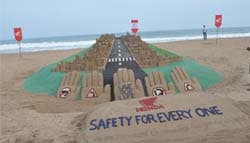 Honda Spreads Road Safety Awareness Through a Sand Sculpture