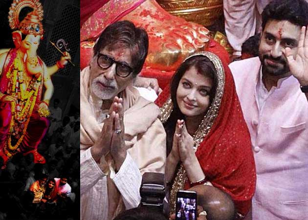 Aishwarya, Abhishek, Amitabh Bachchan Visit Lalbaug for Ganesh Festival