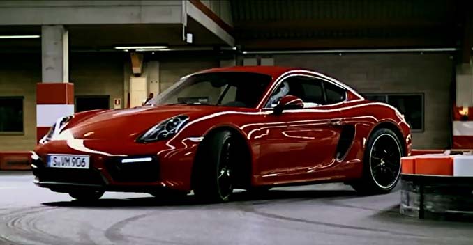 The Porsche Cayman GTS Takes on a Go-Kart Track