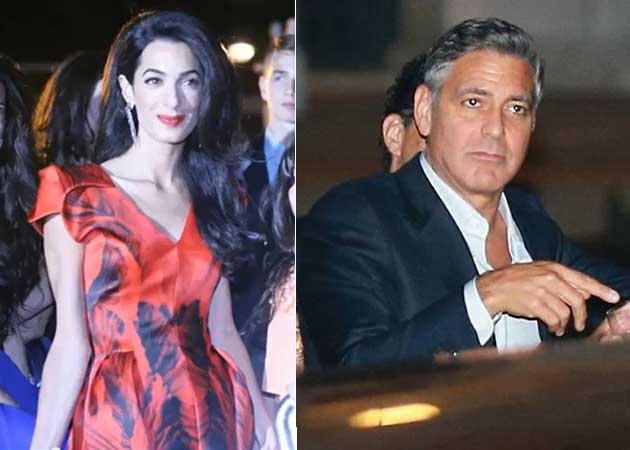 Amal Alamuddin Wears Red to Rehearsal Dinner Ahead of Wedding to George Clooney