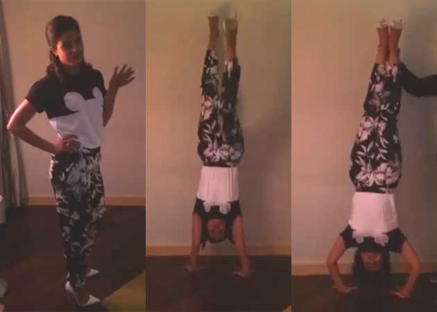 Priyanka Chopra Takes Hrithik's <i>Bang Bang</i> Dare: A Handstand, Three Push Ups