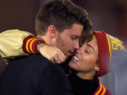 Miley Cyrus Cheers For Rumoured Boyfriend's College Team Miley Cyrus Cheers For Rumoured Boyfriend's College Team