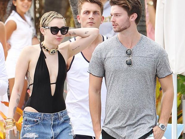 Miley Cyrus, Patrick Schwarzenegger Hit the Pool, Smoke Together