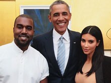 Kim Kardashian, Kanye West Pose With Barack Obama