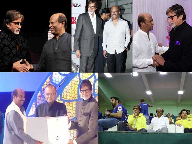 5 Epic Photos of Rajinikanth, Amitabh Bachchan Catching Up