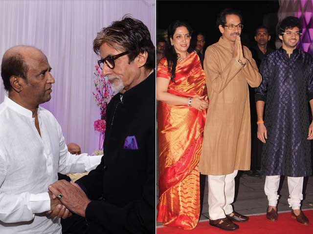 At the Sinha Reception: Rajinikanth, Bachchans, Thackerays