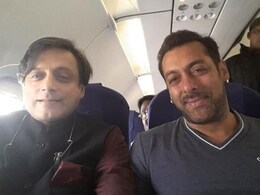 Salman Khan, Shashi Tharoor's Mid-Air Selfie Salman Khan, Shashi Tharoor's Mid-Air Selfie