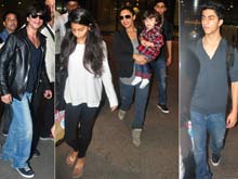 Shah Rukh, Gauri Return Home With AbRam, Suhana and Aryan