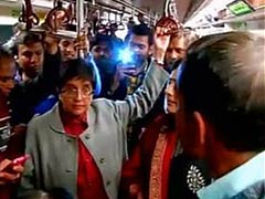 Kiran Bedi Travels on Delhi Metro to Reach Out to People