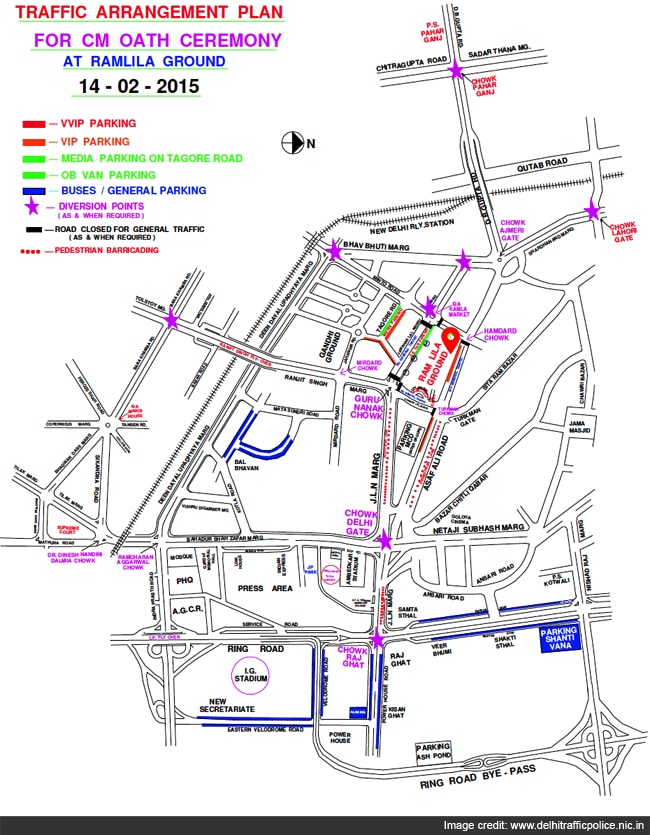 Traffic Advisory Issued for Aam Aadmi Party's Swearing-In Ceremony Today