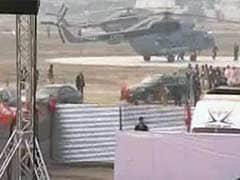 Prime Minister Narendra Modi's Chopper is a Centre of Attraction