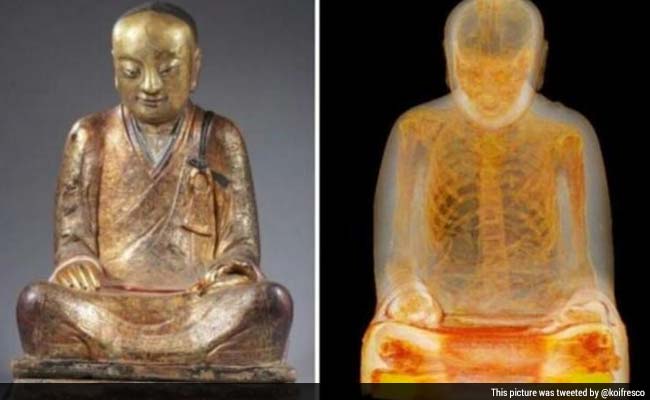 Revealed: 1,000-Year-Old Hidden in a Buddha Statue