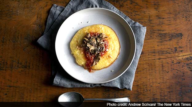 Polenta With Wild Mushrooms and Marinara Sauce