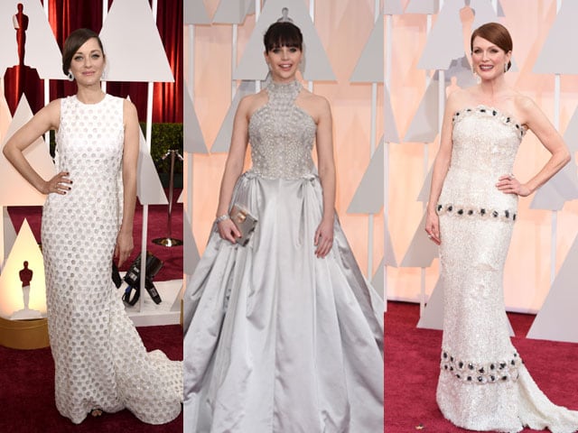 Oscars Fashion: White and Silver, and Lots of Beads