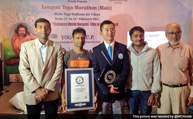 Indian Yoga Teacher Sets World Record in Hong Kong