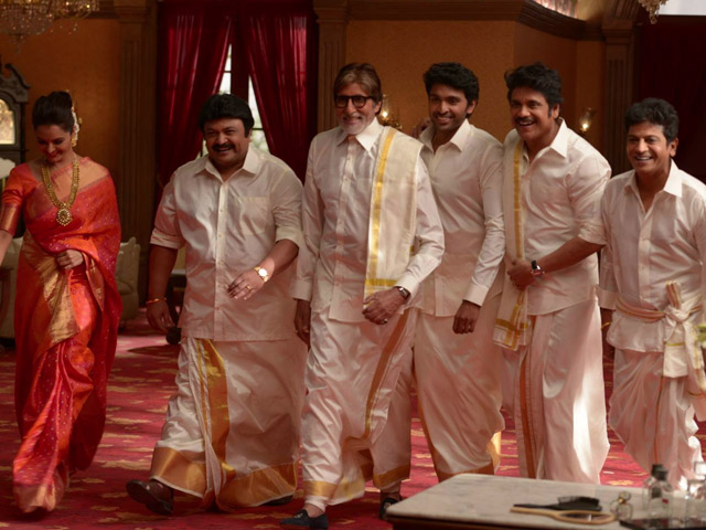 <i>Dhoti</i>-Clad Amitabh Bachchan Shoots with Southern Stars