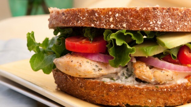 Chicken and avocado sandwich