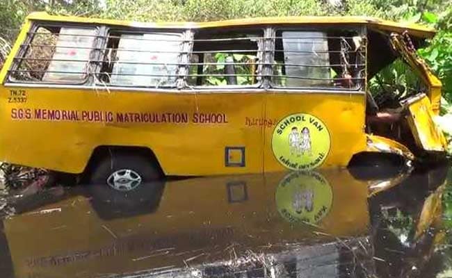 3 Dead as School Van Plunges Into Canal in Tamil Nadu