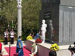 External Affairs Minister Sushma Swaraj Pays Tribute to Indian Soldiers at IPKF Memorial