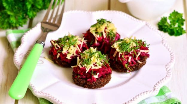 Open Beetroot Sandwich